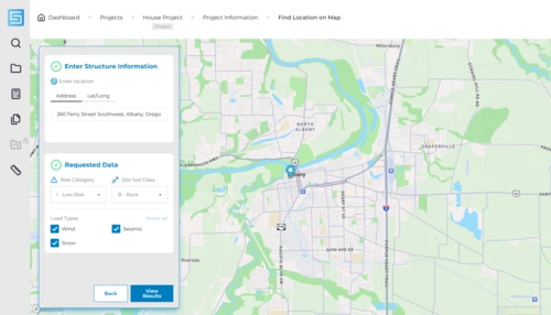 Map interface for hazard loads
